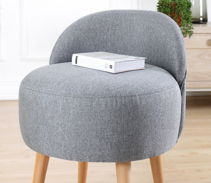 Atelier Del Sofa Puff de Algodón y Lino Gris Atelier Del Sofa Puff de Algodón y Lino Gris